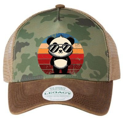Retro Panda In Sunglasses Bbq Pool Party Funny Panda Legacy Tie Dye Trucker Hat