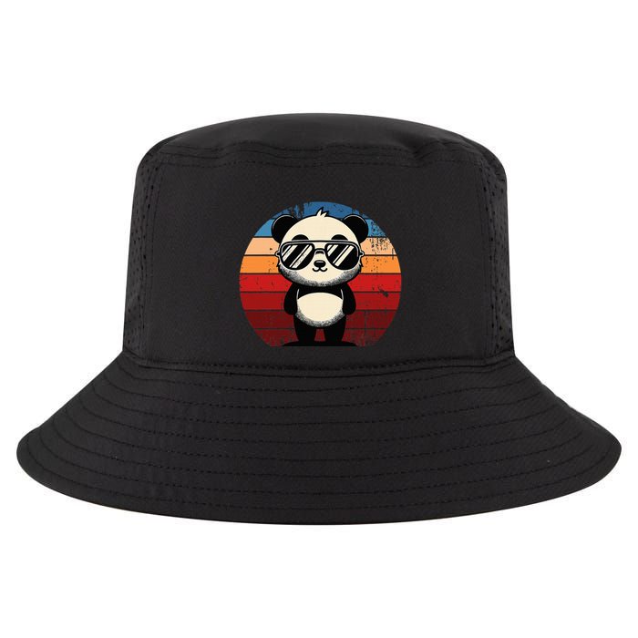 Retro Panda In Sunglasses Bbq Pool Party Funny Panda Cool Comfort Performance Bucket Hat