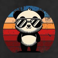 Retro Panda In Sunglasses Bbq Pool Party Funny Panda 7 Panel Mesh Trucker Snapback Hat