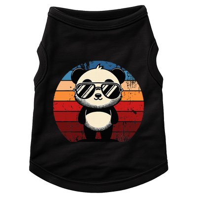 Retro Panda In Sunglasses Bbq Pool Party Funny Panda Doggie Tank