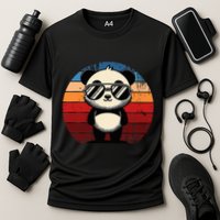 Retro Panda In Sunglasses Bbq Pool Party Funny Panda Performance Shirt