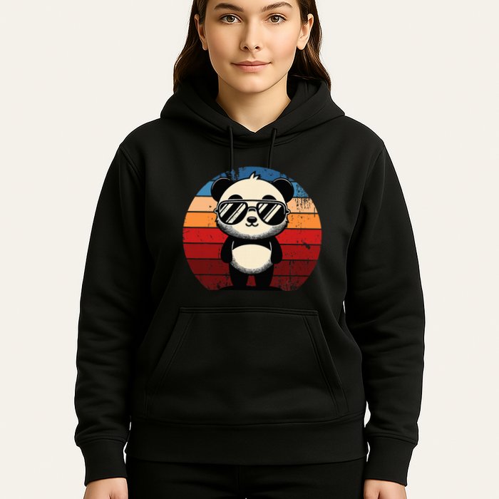 Retro Panda In Sunglasses Bbq Pool Party Funny Panda Hoodie