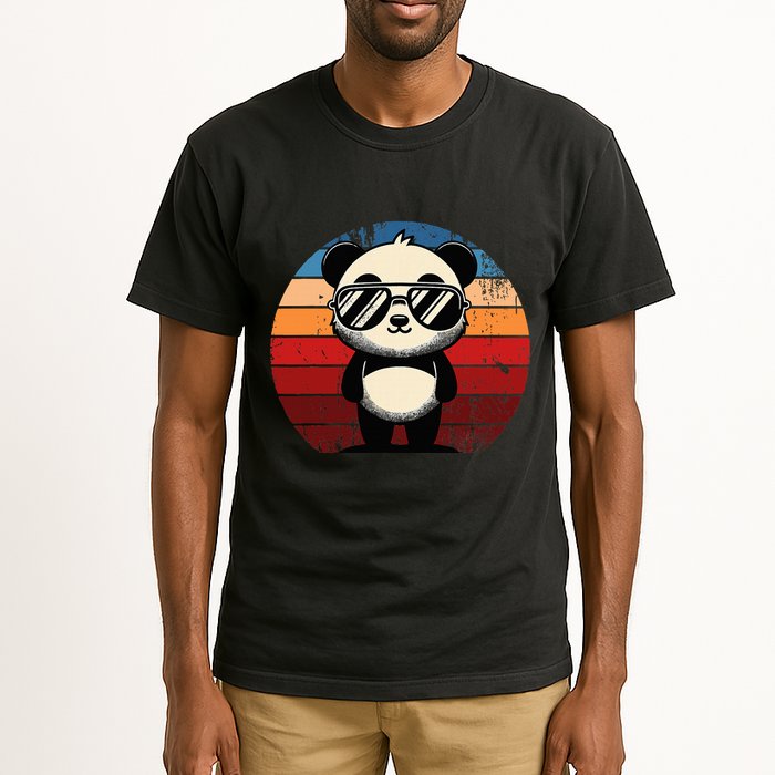 Retro Panda In Sunglasses Bbq Pool Party Funny Panda Tall T-Shirt