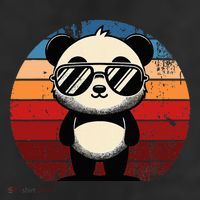 Retro Panda In Sunglasses Bbq Pool Party Funny Panda Adult Drive Performance Visor