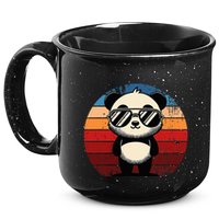 Retro Panda In Sunglasses Bbq Pool Party Funny Panda 15oz Campfire Ceramic Mug