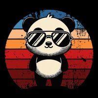 Retro Panda In Sunglasses Bbq Pool Party Funny Panda 16 in Basic Backpack