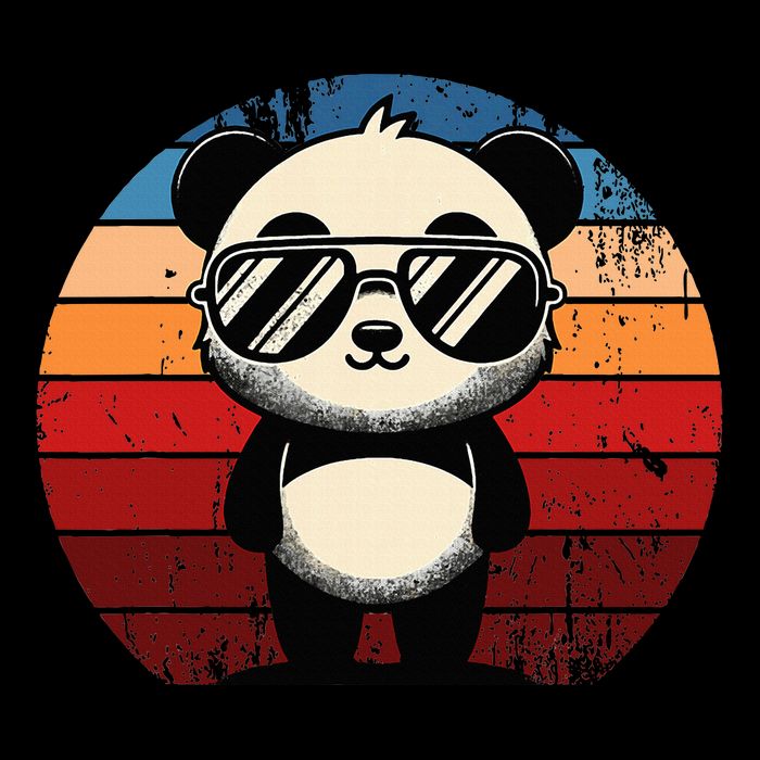 Retro Panda In Sunglasses Bbq Pool Party Funny Panda 16 in Basic Backpack