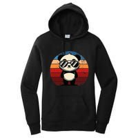Retro Panda In Sunglasses Bbq Pool Party Funny Panda Women's Pullover Hoodie