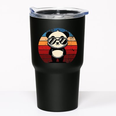 Retro Panda In Sunglasses Bbq Pool Party Funny Panda Tumbler