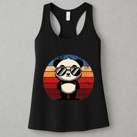 Retro Panda In Sunglasses Bbq Pool Party Funny Panda Womens Tank Top