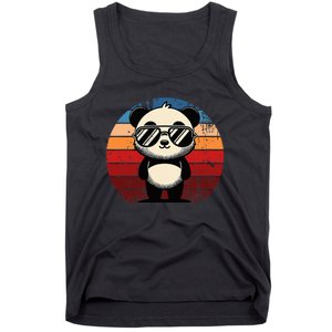 Retro Panda In Sunglasses Bbq Pool Party Funny Panda Tank Top