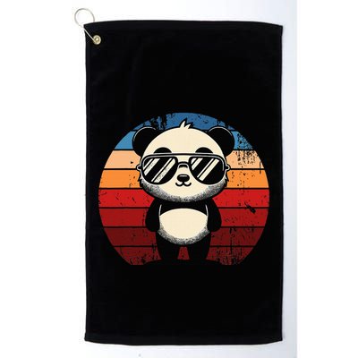 Retro Panda In Sunglasses Bbq Pool Party Funny Panda Golf Towel