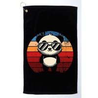 Retro Panda In Sunglasses Bbq Pool Party Funny Panda Golf Towel