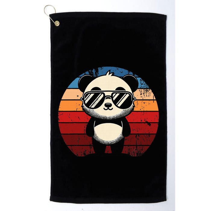 Retro Panda In Sunglasses Bbq Pool Party Funny Panda Golf Towel