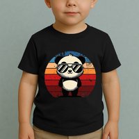 Retro Panda In Sunglasses Bbq Pool Party Funny Panda Toddler T-Shirt