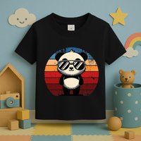 Retro Panda In Sunglasses Bbq Pool Party Funny Panda Toddler T-Shirt