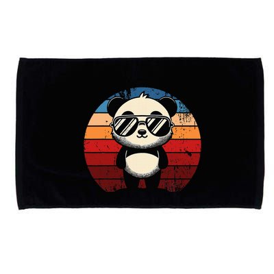 Retro Panda In Sunglasses Bbq Pool Party Funny Panda Microfiber Hand Towel