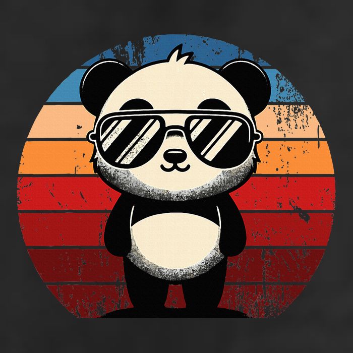 Retro Panda In Sunglasses Bbq Pool Party Funny Panda Microfiber Hand Towel