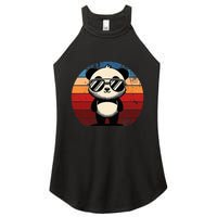 Retro Panda In Sunglasses Bbq Pool Party Funny Panda Women's Perfect Tri Rocker Tank