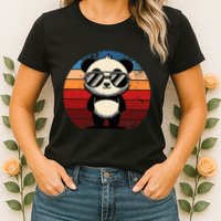 Retro Panda In Sunglasses Bbq Pool Party Funny Panda Womens T-Shirt