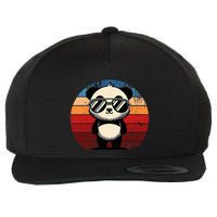 Retro Panda In Sunglasses Bbq Pool Party Funny Panda Wool Snapback Cap