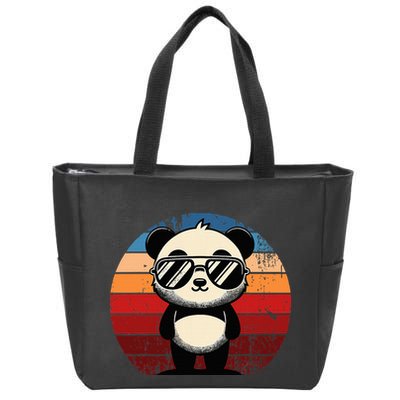 Retro Panda In Sunglasses Bbq Pool Party Funny Panda Zip Tote Bag