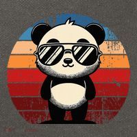 Retro Panda In Sunglasses Bbq Pool Party Funny Panda Cotton Canvas Backpack