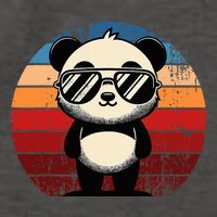 Retro Panda In Sunglasses Bbq Pool Party Funny Panda Vector Backpack