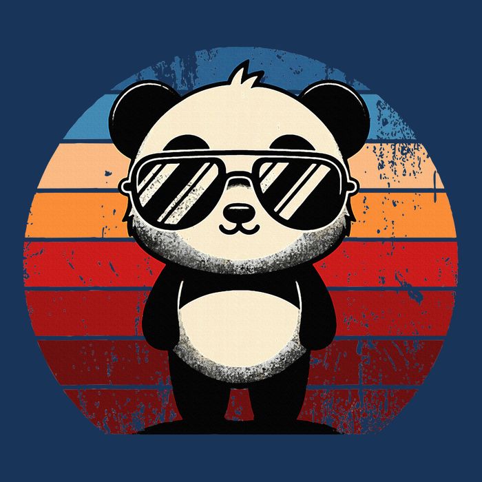 Retro Panda In Sunglasses Bbq Pool Party Funny Panda Infant Baby Jersey Bodysuit