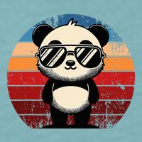 Retro Panda In Sunglasses Bbq Pool Party Funny Panda Sueded Cloud Jersey T-Shirt
