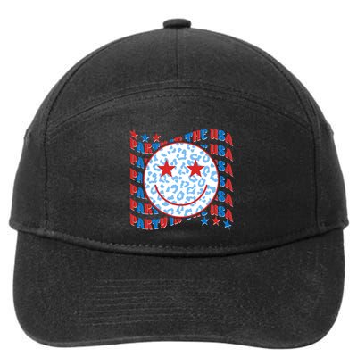 Retro Party In The USA Emoji Smiley 7-Panel Snapback Hat