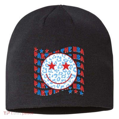 Retro Party In The USA Emoji Smiley Sustainable Beanie