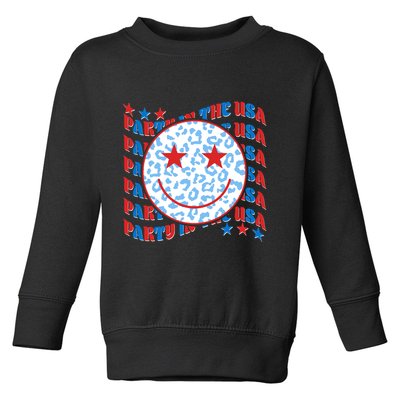 Retro Party In The USA Emoji Smiley Toddler Sweatshirt