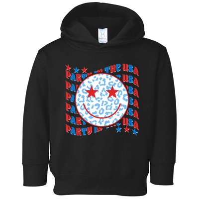Retro Party In The USA Emoji Smiley Toddler Hoodie