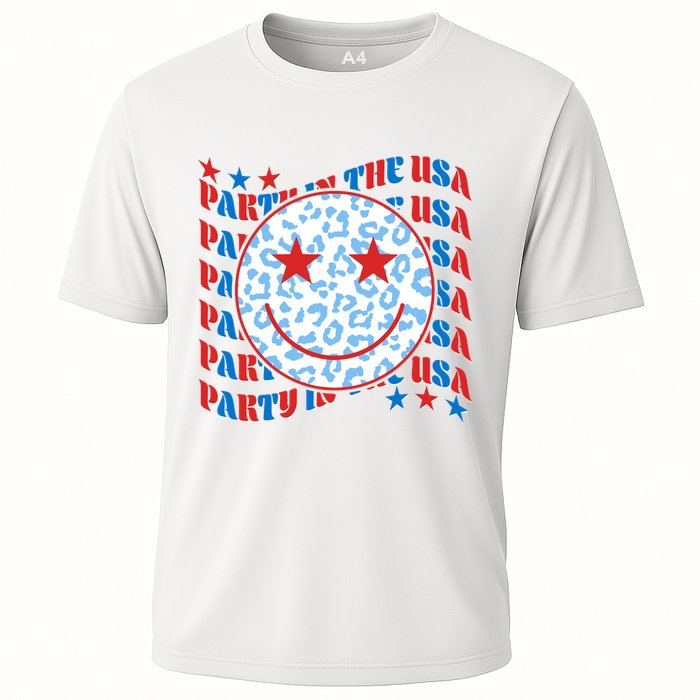 Retro Party In The USA Emoji Smiley Cooling Performance Crew T-Shirt