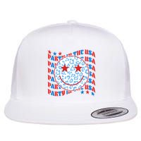 Retro Party In The USA Emoji Smiley Flat Bill Trucker Hat