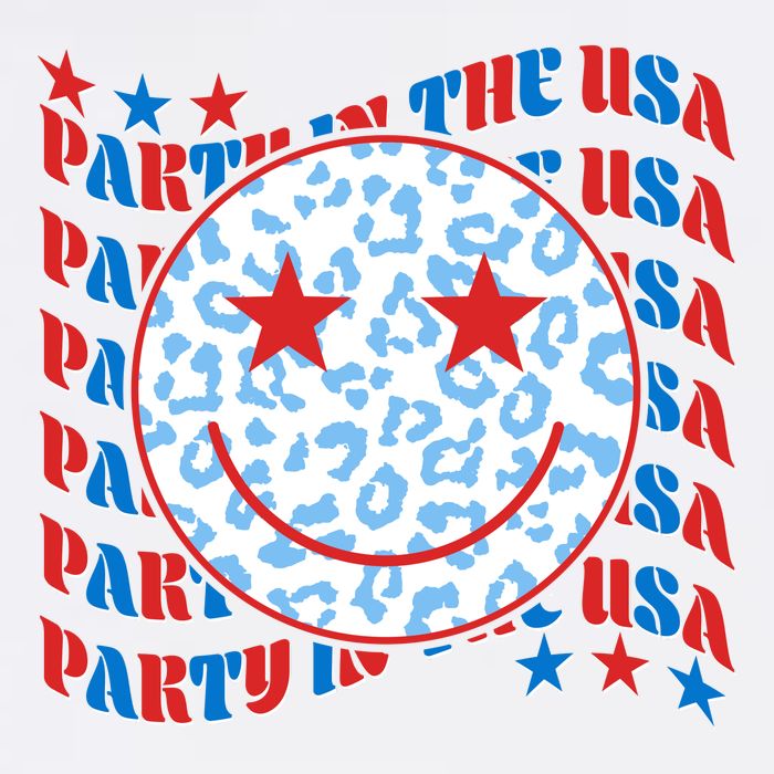 Retro Party In The USA Emoji Smiley Flat Bill Trucker Hat