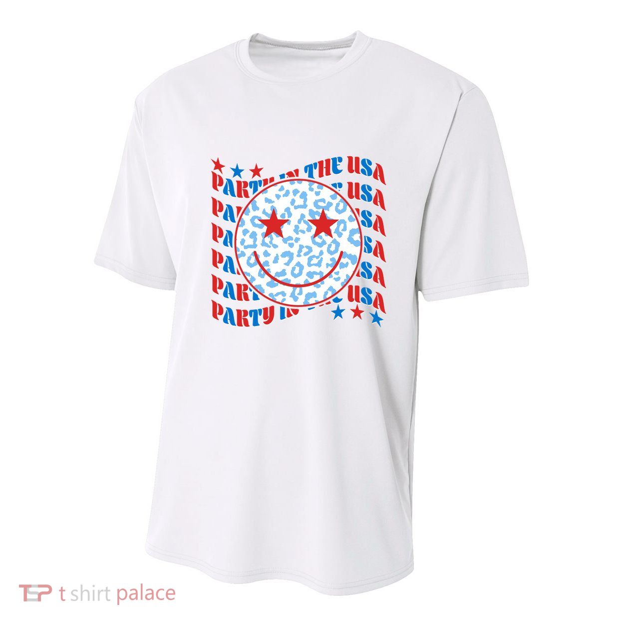 Retro Party In The USA Emoji Smiley Youth Performance Sprint T-Shirt
