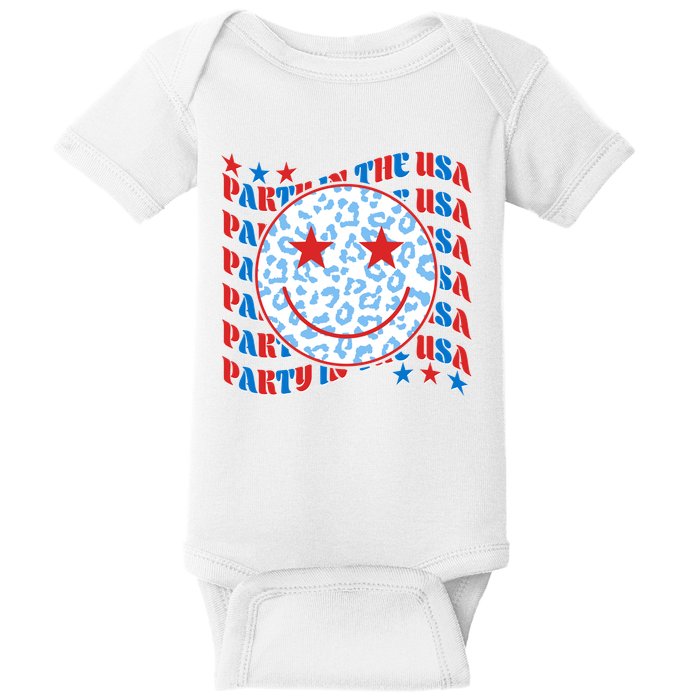 Retro Party In The USA Emoji Smiley Baby Bodysuit