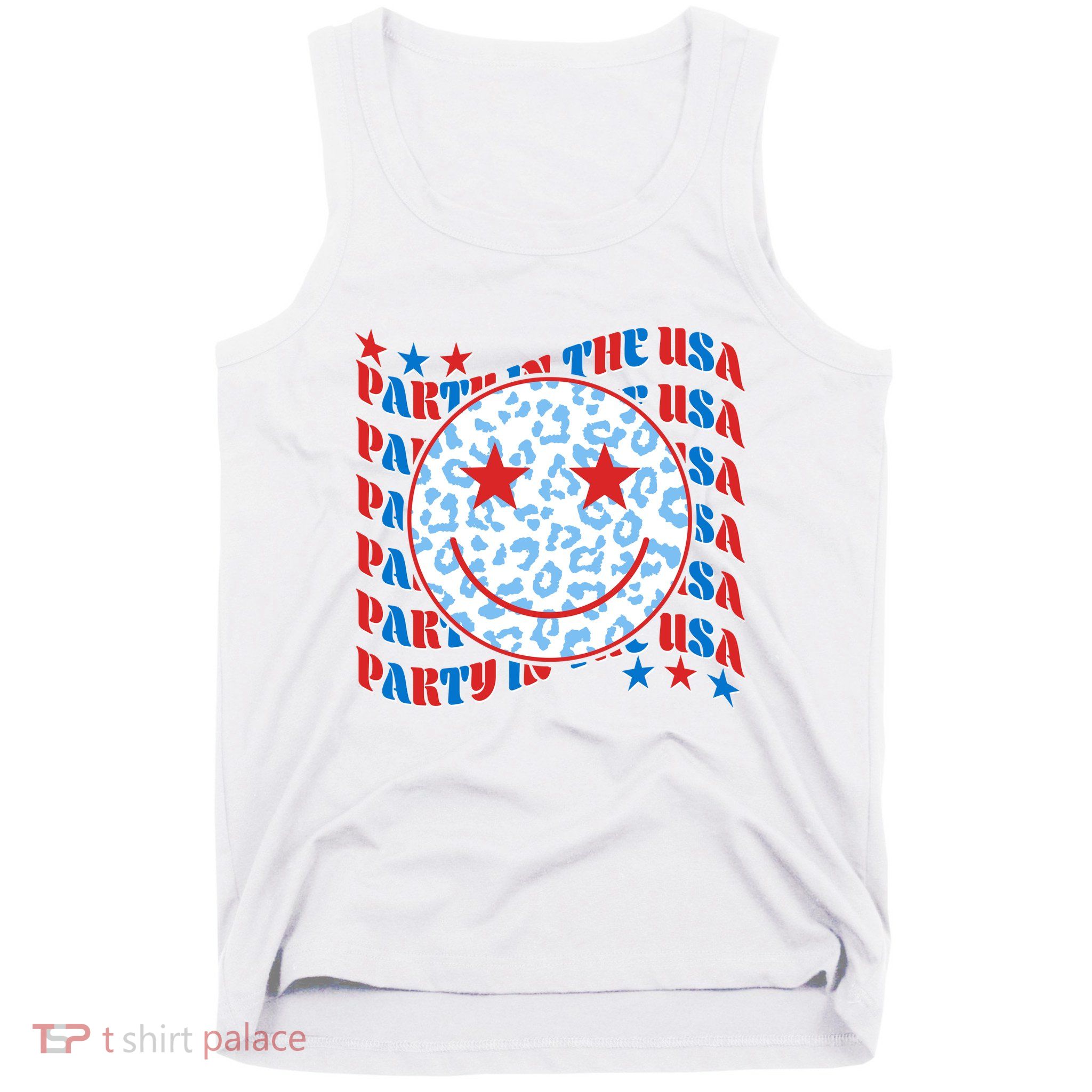 Retro Party In The USA Emoji Smiley Tank Top