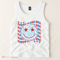 Retro Party In The USA Emoji Smiley Tank Top