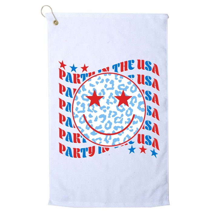 Retro Party In The USA Emoji Smiley Golf Towel