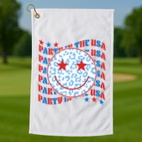 Retro Party In The USA Emoji Smiley Golf Towel