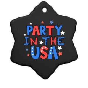 Retro Party In The Usa 4th Of July Clothing Cool Gift Ceramic Star Ornament