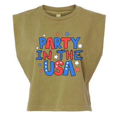 Retro Party In The Usa 4th Of July Clothing Cool Gift Garment-Dyed Women's Muscle Tee