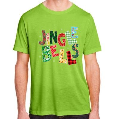 Red Plaid Jingle Bells Christmas Matching Family Pajama Adult ChromaSoft Performance T-Shirt