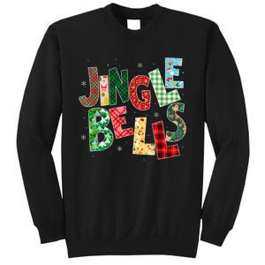 Red Plaid Jingle Bells Christmas Matching Family Pajama Sweatshirt