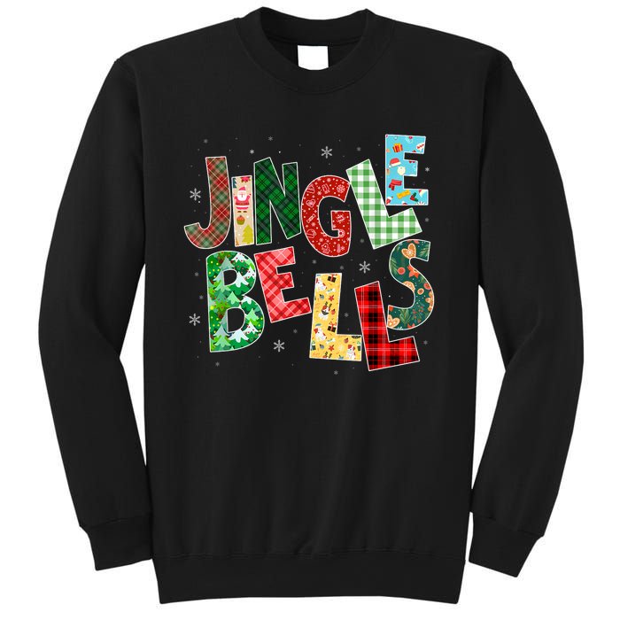 Red Plaid Jingle Bells Christmas Matching Family Pajama Sweatshirt