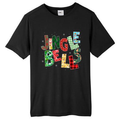 Red Plaid Jingle Bells Christmas Matching Family Pajama Tall Fusion ChromaSoft Performance T-Shirt