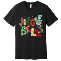 Red Plaid Jingle Bells Christmas Matching Family Pajama Premium T-Shirt